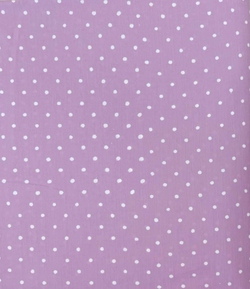 Lavender Polka Dot Cotton Fabric, Purple Fabric with White Dots, Quilting Cotton, Sewing Fabric, Dressmaking Fabric, Cute Pastel Print