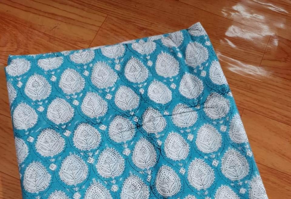 Hand Block Print Soft Fabric, 100% Cotton Quilting Fabric By The Yard, Fabric For Dress Making, Duvet Covers, Floral Fabric, Quilt Fabric