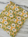 Yellow Cotton Fabric, Indian Soft Cotton by the Yard, Textile Fabric, Napkins, Table Cover Fabric, Dressmaking Fabric, Christmas Decor