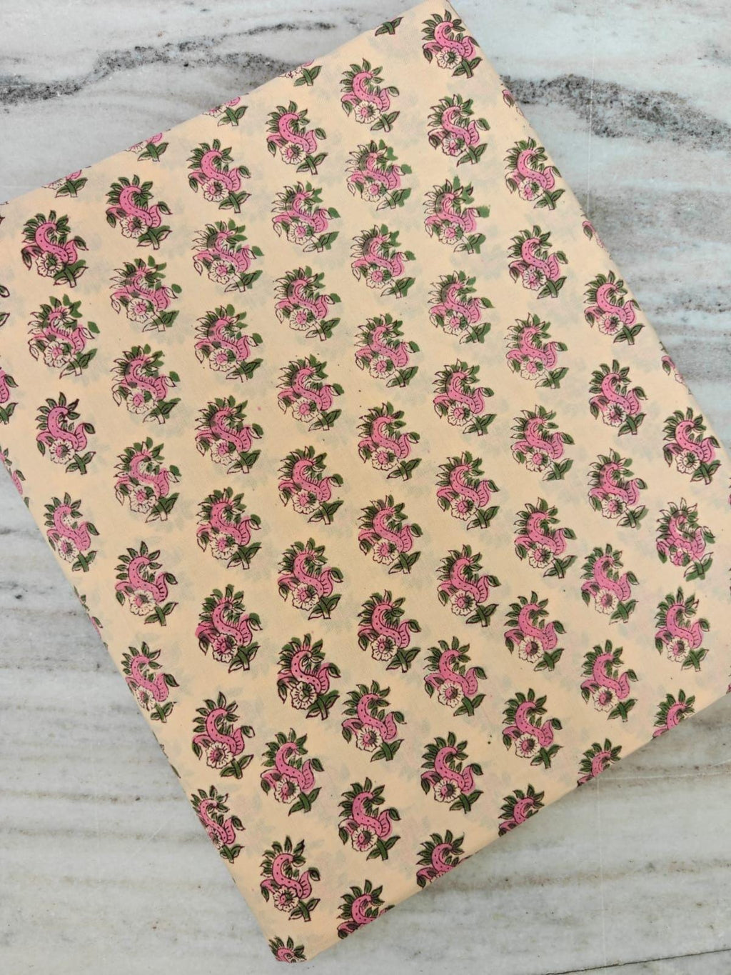 Indian Hand Block Print Fabric, Floral 100% Cotton Quilting Fabric By The Yard, Fabric For Dress Making, Loose Running Fabric, Napkin Fabric