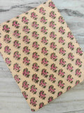 Indian Hand Block Print Fabric, Floral 100% Cotton Quilting Fabric By The Yard, Fabric For Dress Making, Loose Running Fabric, Napkin Fabric