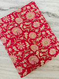 Red Beautiful Designer Hand Block Print Fabric, 100% Cotton Quilting Fabric By The Yard, Dressmaking Fabric, Loose Running Fabric