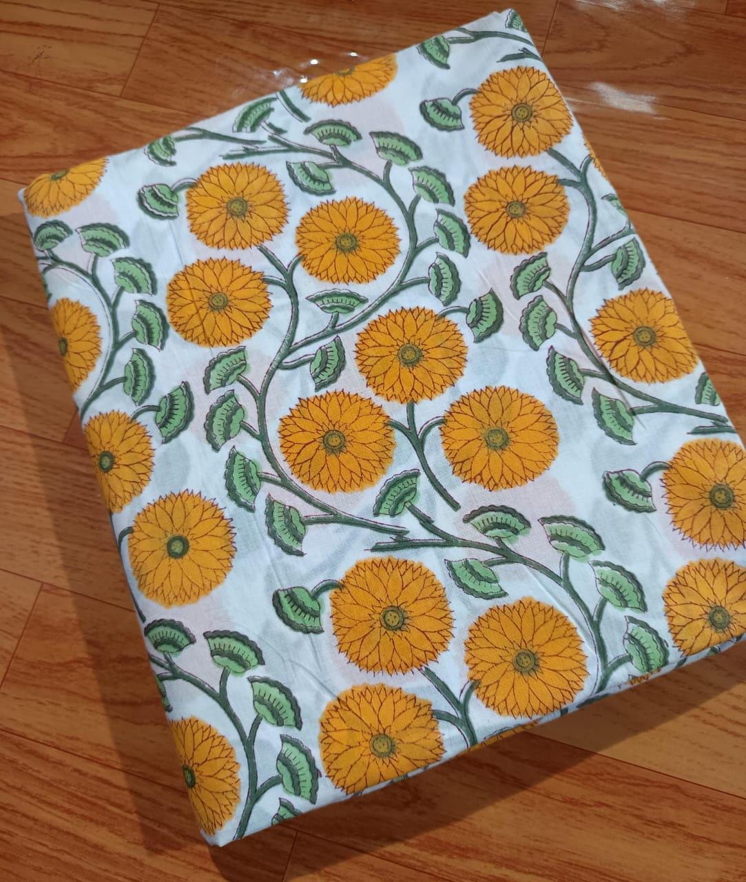 Indian Hand Block Print Fabric, Floral 100% Cotton Quilting Fabric By The Yard, Fabric For Dress Making, Loose Running Fabric, Napkin Fabric