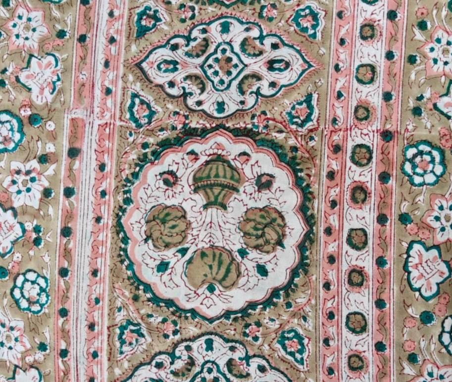 Desinger Cotton Fabric, Multi Color Hand Block Print Fabric, Floral 100% Cotton Fabric By The Yard, Fabric for Dressmaking, Cotton Textile