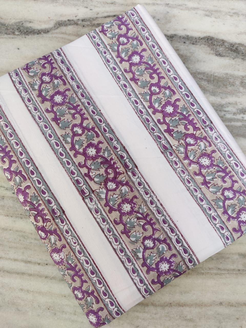 Indian Hand Block Print Fabric, Floral 100% Cotton Quilting Fabric By The Yard, Fabric For Dress Making, Loose Running Fabric, Napkin Fabric