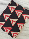 Black Red Geometric Triangle Cotton Fabric, Modern Abstract Print Fabric by Yard, Japanese Style Cotton Fabric, Sewing Craft Fabric UK USA