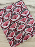 Blush Pink Scallop Floral Cotton Fabric, Hand Block Print Style, Bold Boho Botanical Textile, Indian Inspired Sewing Fabric, Quilting Fabric