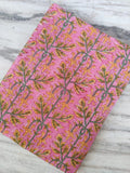 Soft Cotton, Indian Hand Block Print Fabric, Floral 100% Cotton Fabric By The Yard, Fabric for Loose Running, Dress Making, Textile Fabric