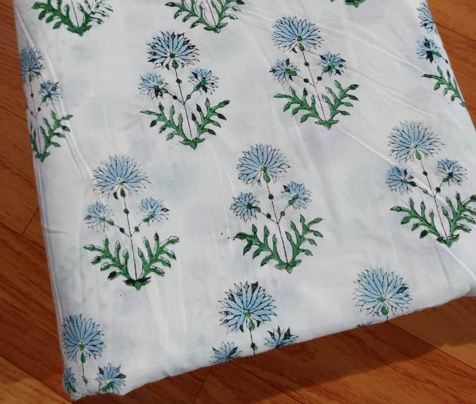 Indian Block Print Fabric, Floral 100% Cotton Quilting Fabric By The Yard, Fabric For Dress Making, Fabric Bags, Napkin Fabric, Gift For Her