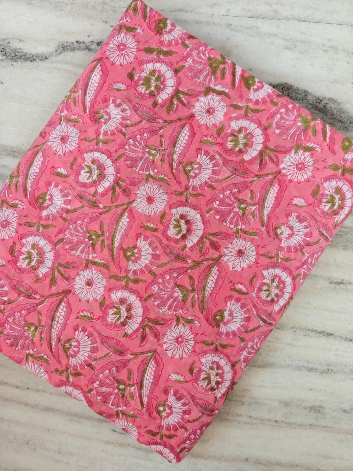 Beautiful Hand Block Print Fabric, 100% Cotton Quilting Fabric By The Yard, Fabric For Dress Making, Loose Running Fabric, Napkin Fabric