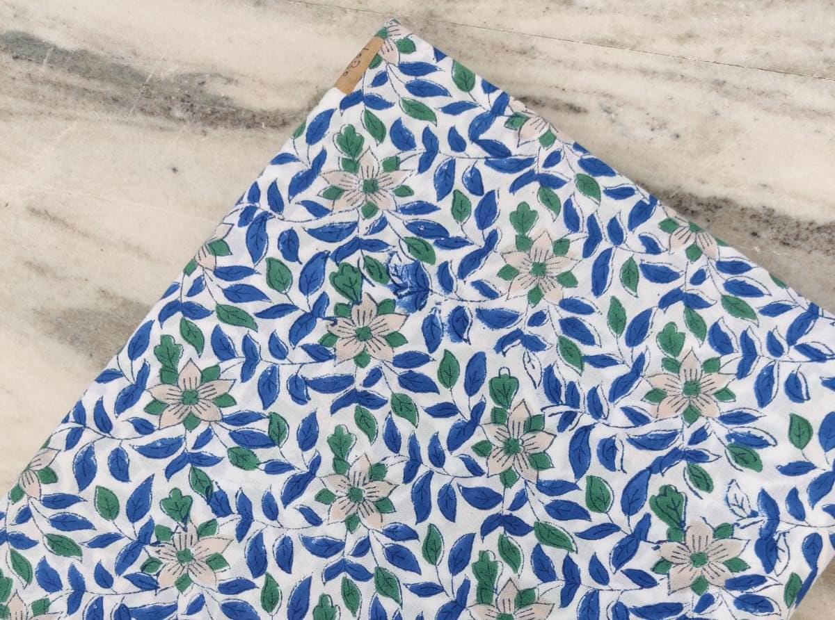 Multi Color Block Print Fabric, Floral 100% Cotton Quilting Fabric By The Yard, Fabric For Dress Making, Fabric Pillow, Personlized Dress