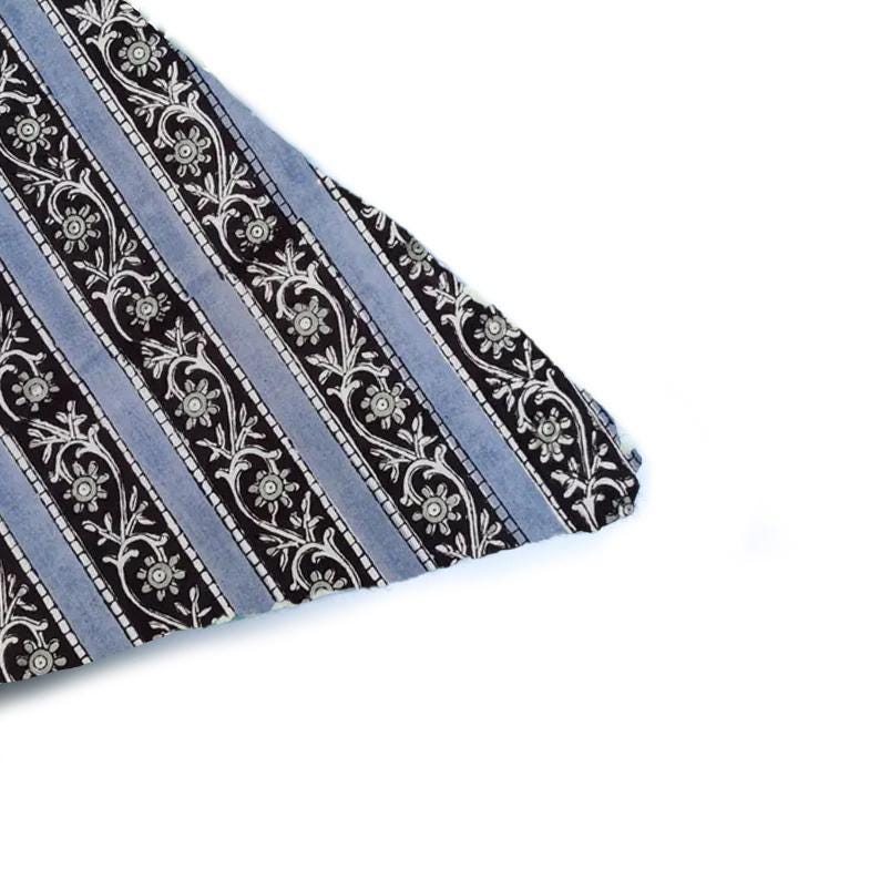 Black Blue Striped Pillow Cover, Decorative Throw Pillow, 16x16 Cushion Cover, Hand Block Printed Cotton Cushion Cover, Christmas Pillowcase