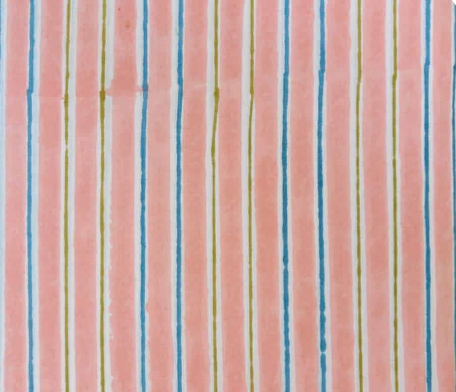 Pink Striped Cotton Fabric, Pastel Stripe Fabric by the Yard, Blue Green Lines, Quilting Fabric, Sewing Material, Lightweight Cotton Textile