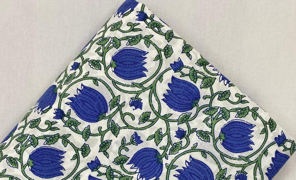 Multi Color Block Print Fabric, Floral 100% Cotton Quilting Fabric By The Yard, Fabric For Dress Making, Fabric Pillow, Personlized Dress