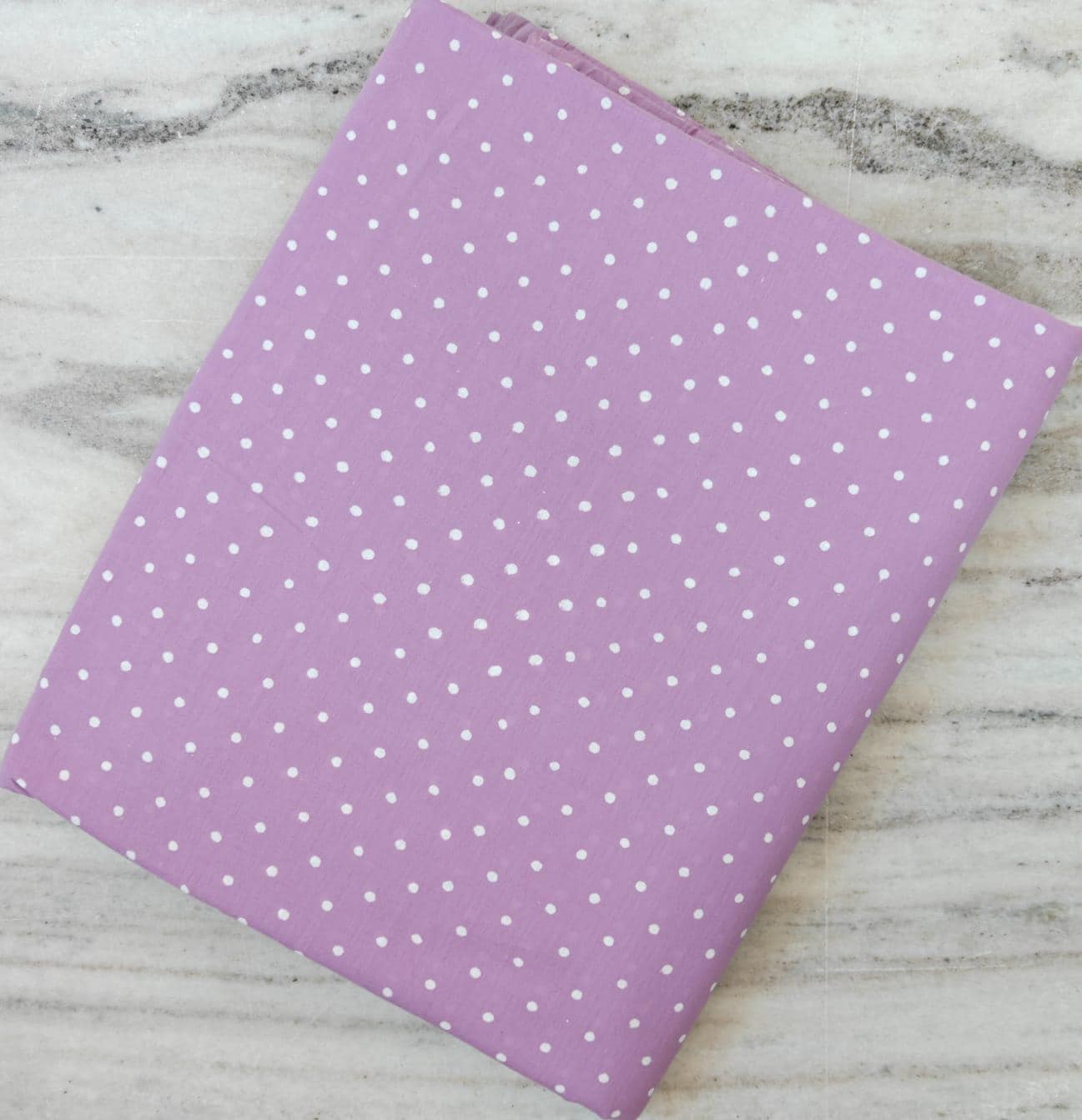 Lavender Polka Dot Cotton Fabric, Purple Fabric with White Dots, Quilting Cotton, Sewing Fabric, Dressmaking Fabric, Cute Pastel Print