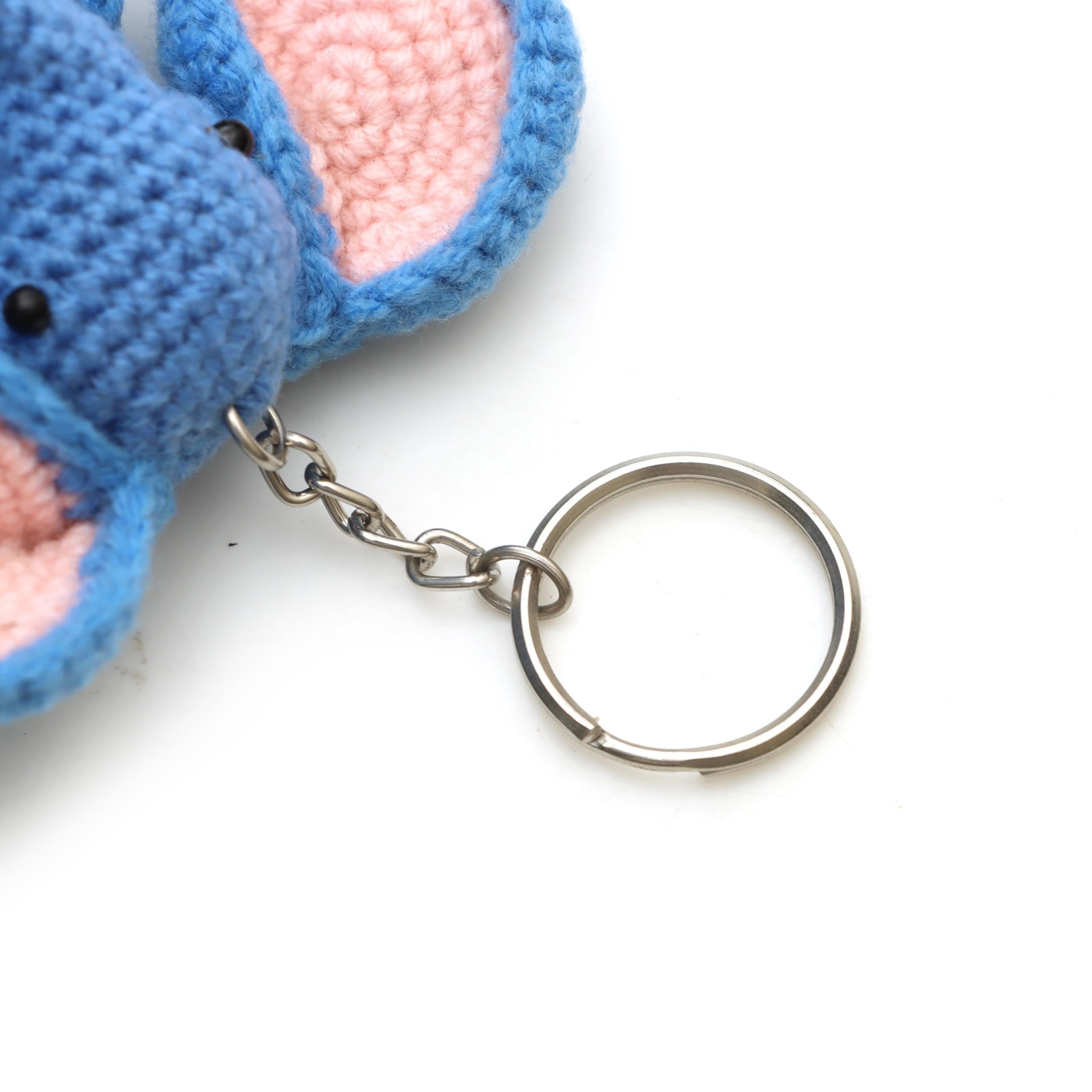 Handmade Crochet Elephant Keychain | Cute Blue Amigurumi Elephant Plush | Soft Animal Bag Charm | Elephant Lover Gift | Handmade Fabric Toy