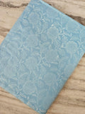 Blue Floral Cotton Fabric by the Yard, White Botanical Print Sky Blue Fabric, Quilting Fabric, Loose Running Fabric, Handmade Napkin Fabric