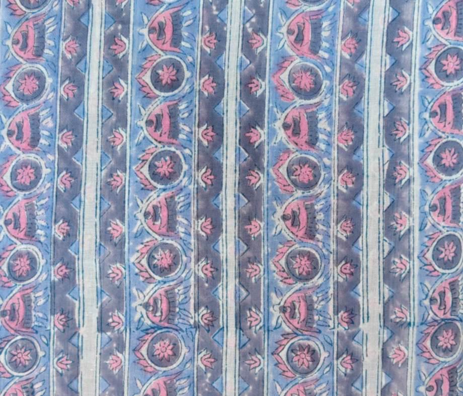Soft Cotton, Indian Hand Block Print Fabric, Floral 100% Cotton Fabric By The Yard, Fabric for Loose Running, Dress Making, Textile Fabric