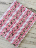 Pink Floral Cotton Fabric, Light Pink Hand Block Print by the Yard, Indian Soft Cotton for Quilting, Fabric Dressmaking, Personlized Fabric