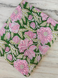 Soft Cotton, Indian Hand Block Print Fabric, Floral 100% Cotton Fabric By The Yard, Fabric for Loose Running, Dress Making, Textile Fabric