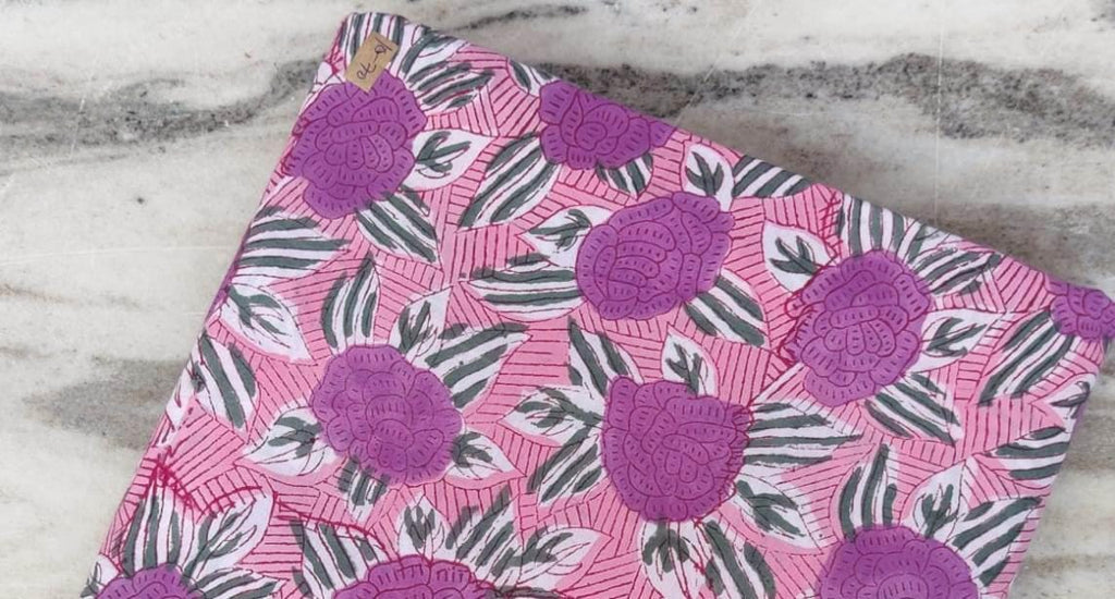 Indian Hand Block Print Fabric, Floral 100% Cotton Quilting Fabric By The Yard, Fabric For Dress Making, Loose Running Fabric, Napkin Fabric