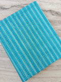 Turquoise Striped Cotton Fabric, Indian Hand Block Print Fabric, Teal Stripe Cotton by Yard, Boho Sewing Fabric, Dressmaking Quilting Fabric