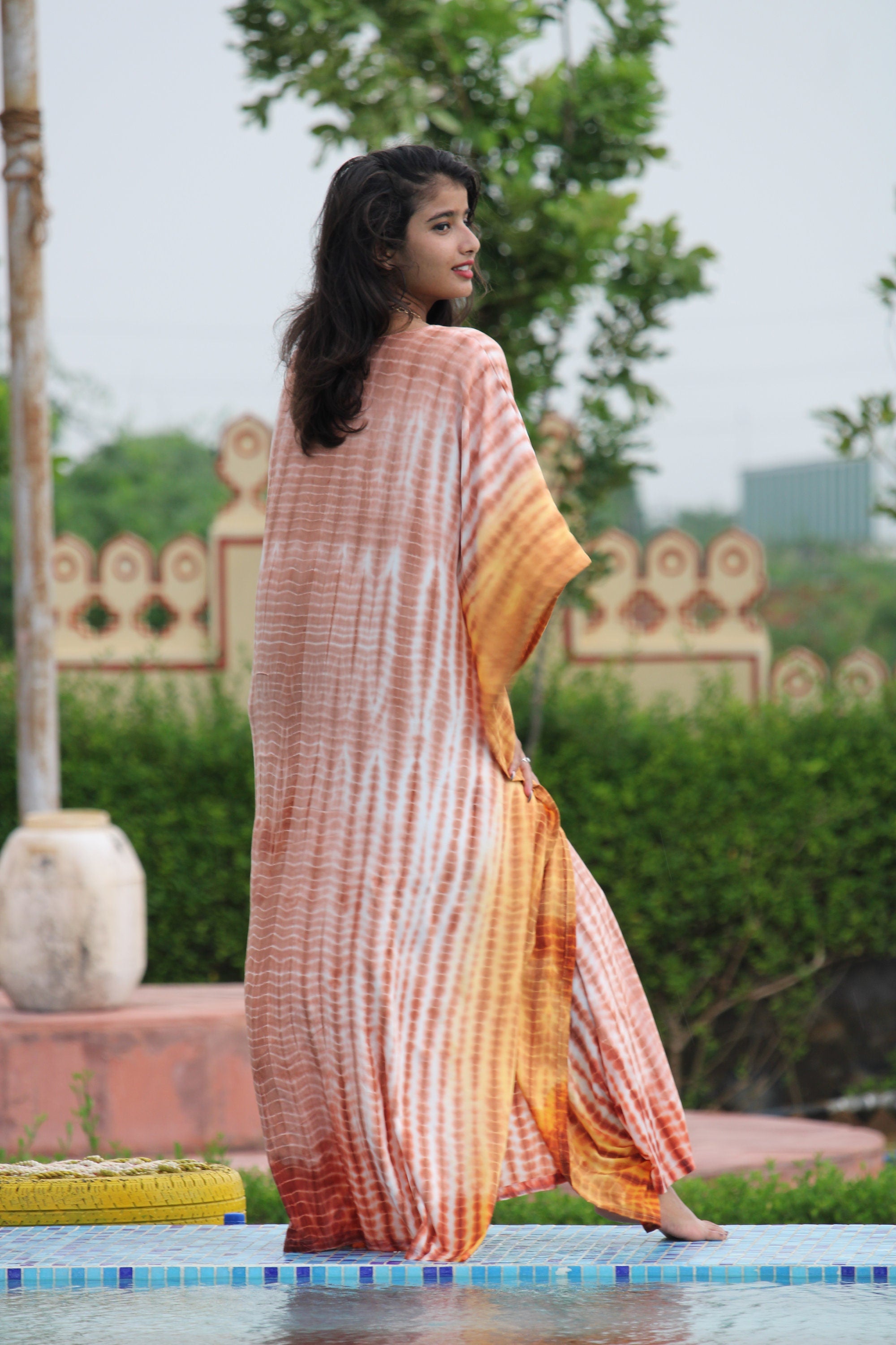 Tie Dye Kaftan, Colorful Beach Wear Long Length Kaftan, Women’s Cover Up Resort Kaftan, Loose Fitting Dress, Lounge Kaftan