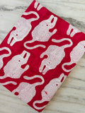 Red Elephant Hand Block Print Cotton Fabric, Indian Animal Print Textile, Quilting, Quilting & Craft Fabric, Safari Theme Fabric, Napkins