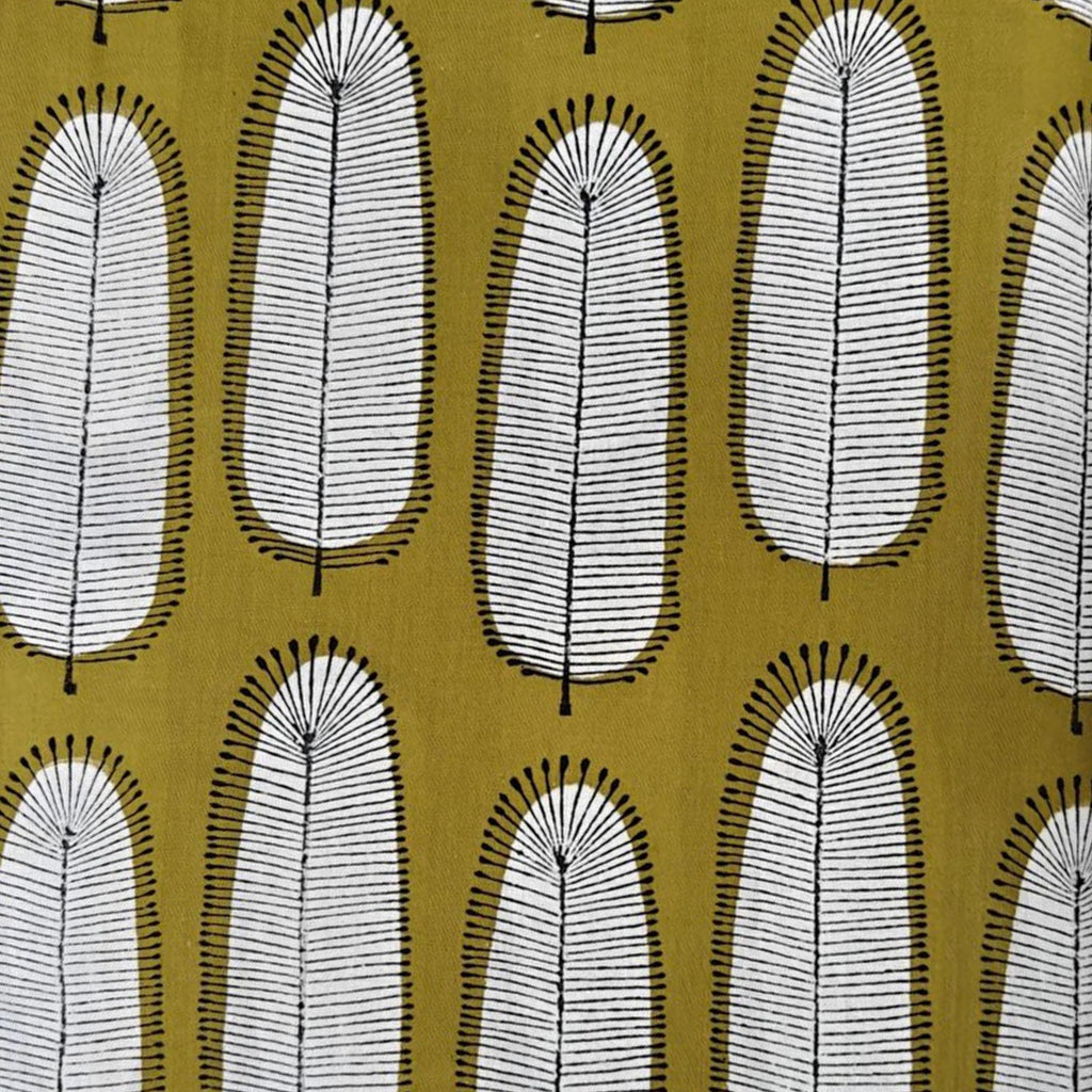 Mustard Leaf Print Cushion Cover | Hand Block Print Cotton Pillow Cover | Modern Boho Throw Pillow | Decorative Sofa Cushion | Gift For Her