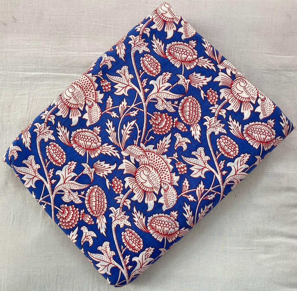 Multi Color Block Print Fabric, Floral 100% Cotton Quilting Fabric By The Yard, Fabric For Dress Making, Fabric Pillow, Personlized Dress
