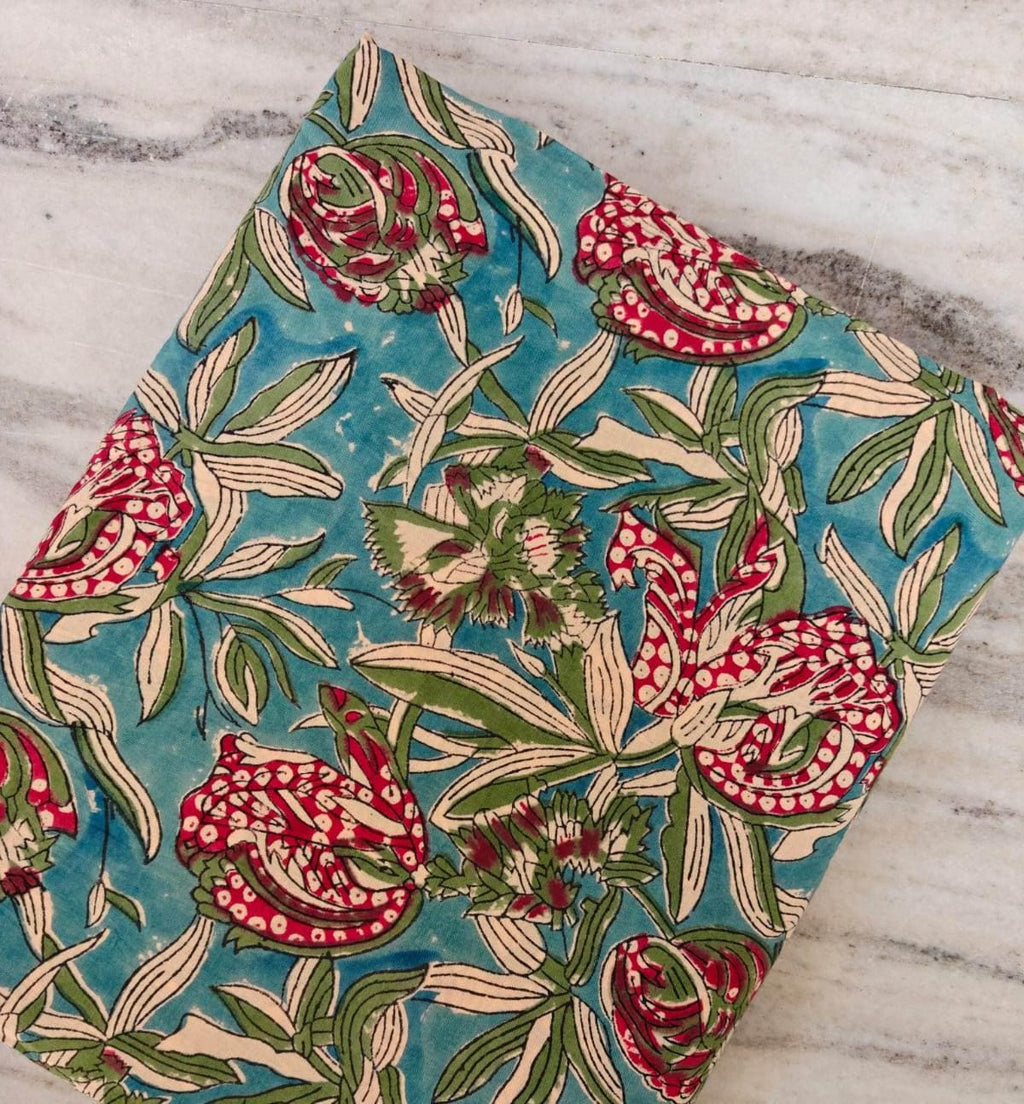 Vintage Flower Cotton Fabric, Retro Design Yellow Paisley Cotton Fabric, Upholstery Fabric, Hand Block Printed Indian Fabric by the Yard