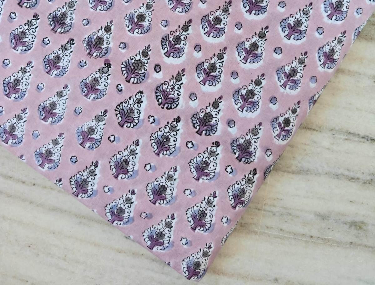Green Pink Floral Cotton Fabric, 100% Soft Printed Cotton by the Yard, Quilting, Sewing, Dressmaking, Textile Fabric, Loose Running Fabric