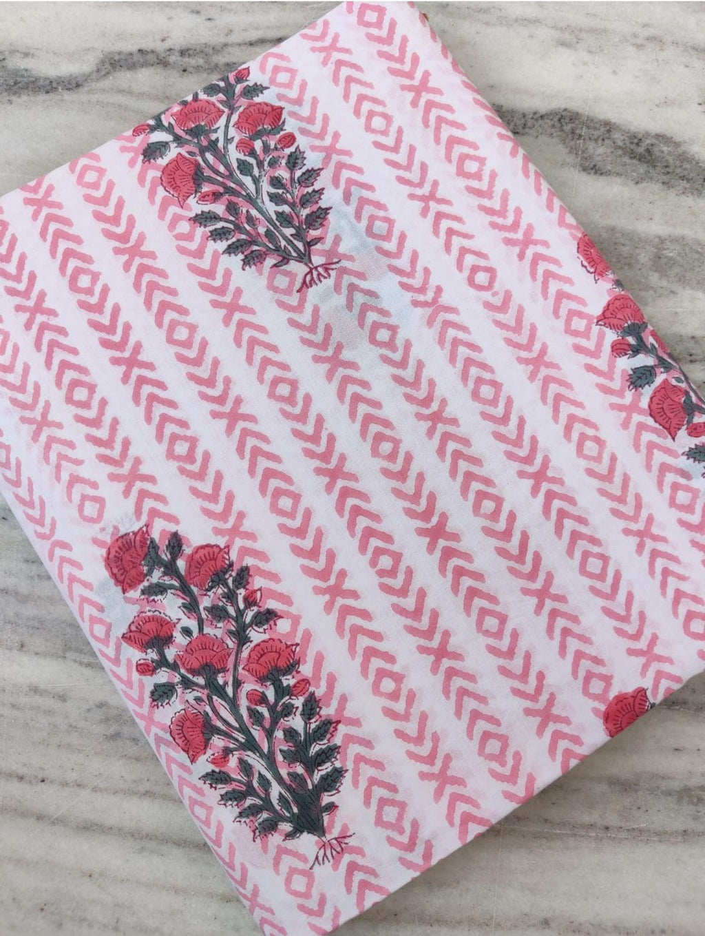 Indian Hand Block Print Fabric, Floral 100% Cotton Quilting Fabric By The Yard, Fabric For Dress Making, Loose Running Fabric, Napkin Fabric
