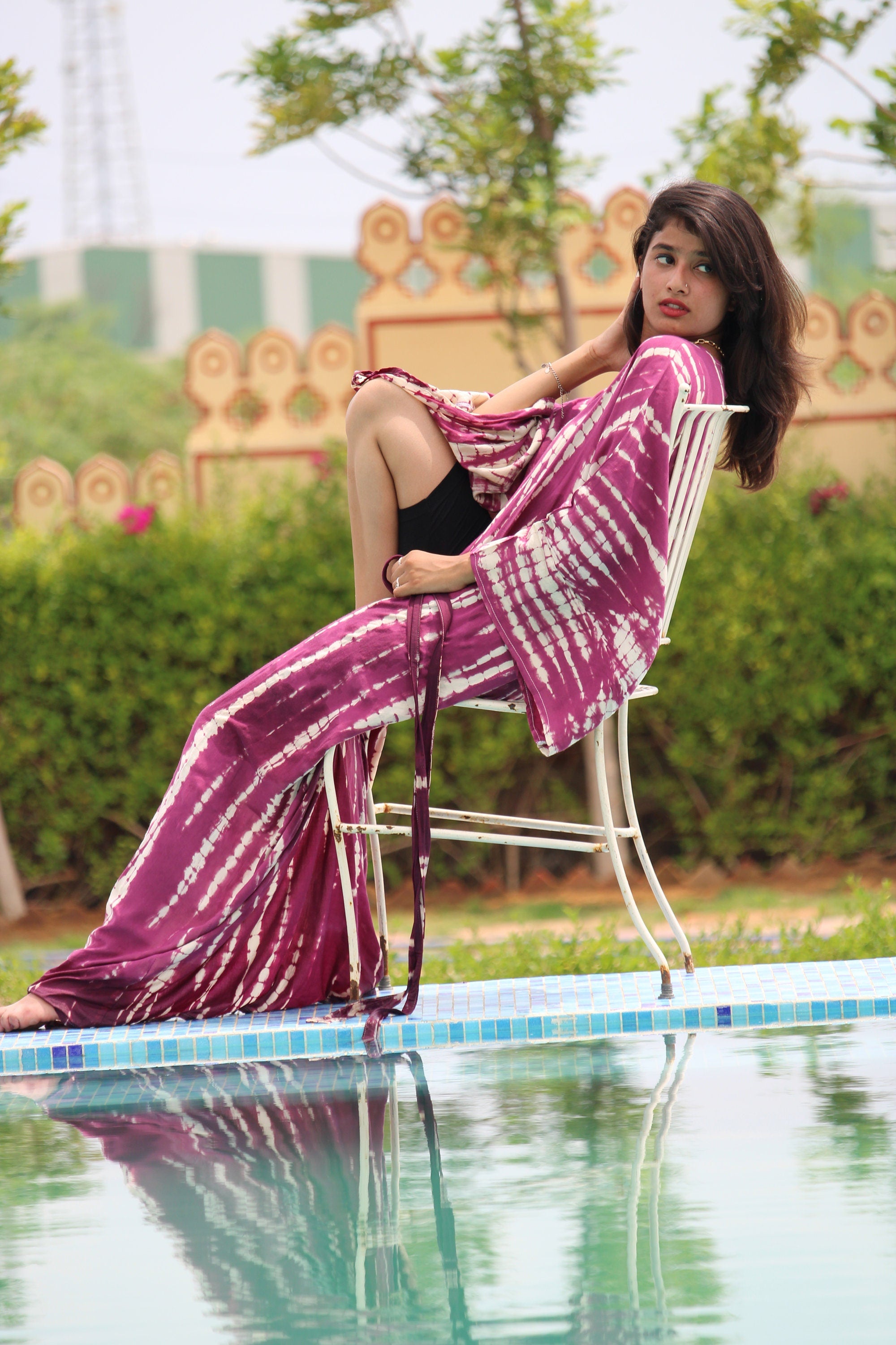 Hand Tie Dye Rayon Kimono: Lightweight Swim Cover-Up