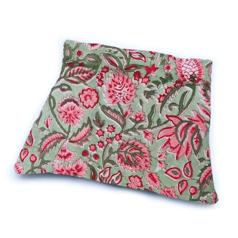 Hand Block Print Fabric Cushion Cover, Floral 100% Cotton Quilting Fabric Cushion, Handmade Throw Pillow Decorative Home Decor Pillow Cover