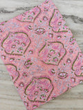 Pink Paisley Cotton Fabric, Hand Block Print Fabric, Indian Floral Textile, Soft Lightweight Cotton for Dressmaking, Quilting & Craft Fabric