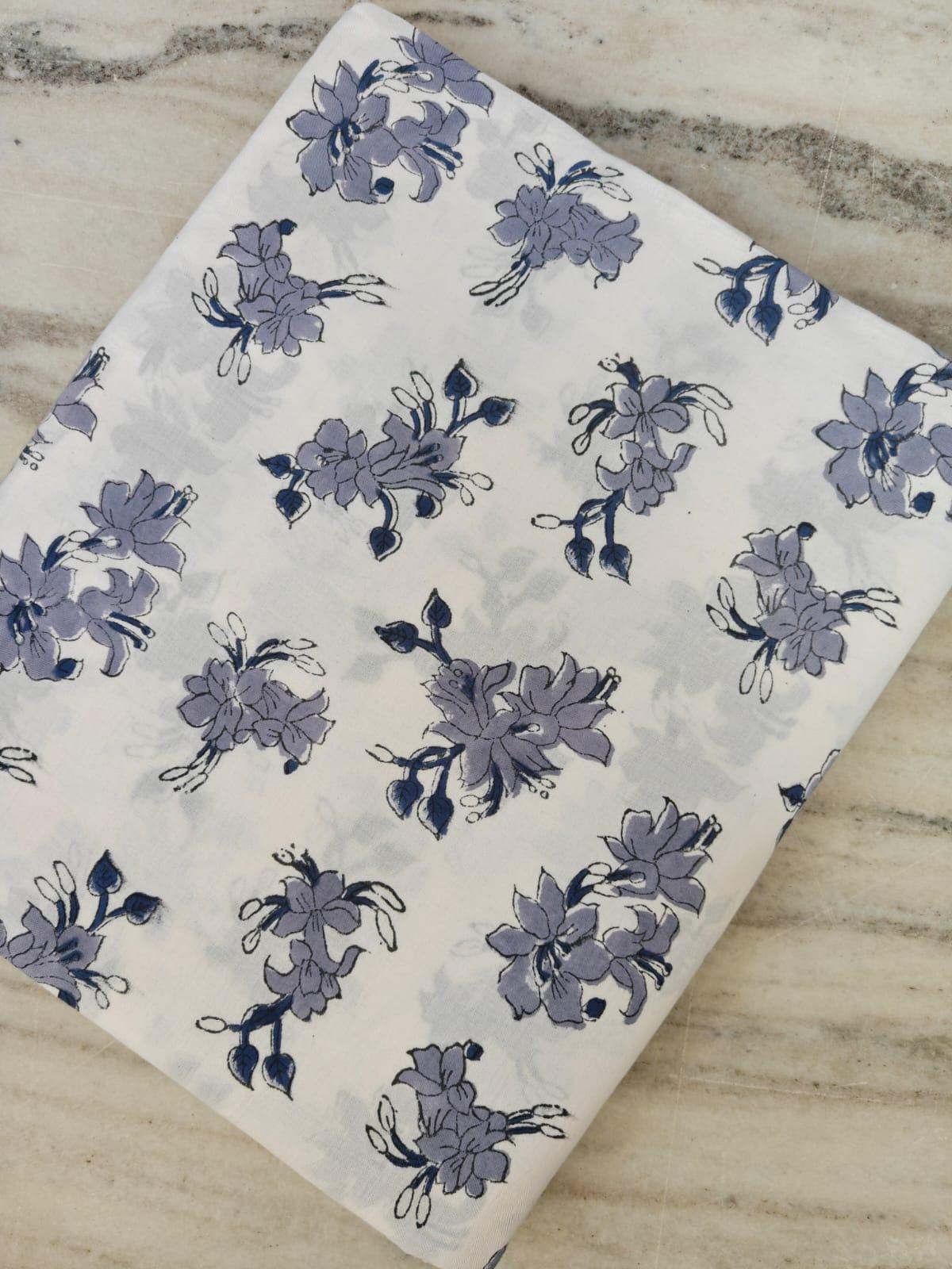 Indian Hand Block Print Fabric, Floral 100% Cotton Quilting Fabric By The Yard, Fabric For Dress Making, Loose Running Fabric, Napkin Fabric
