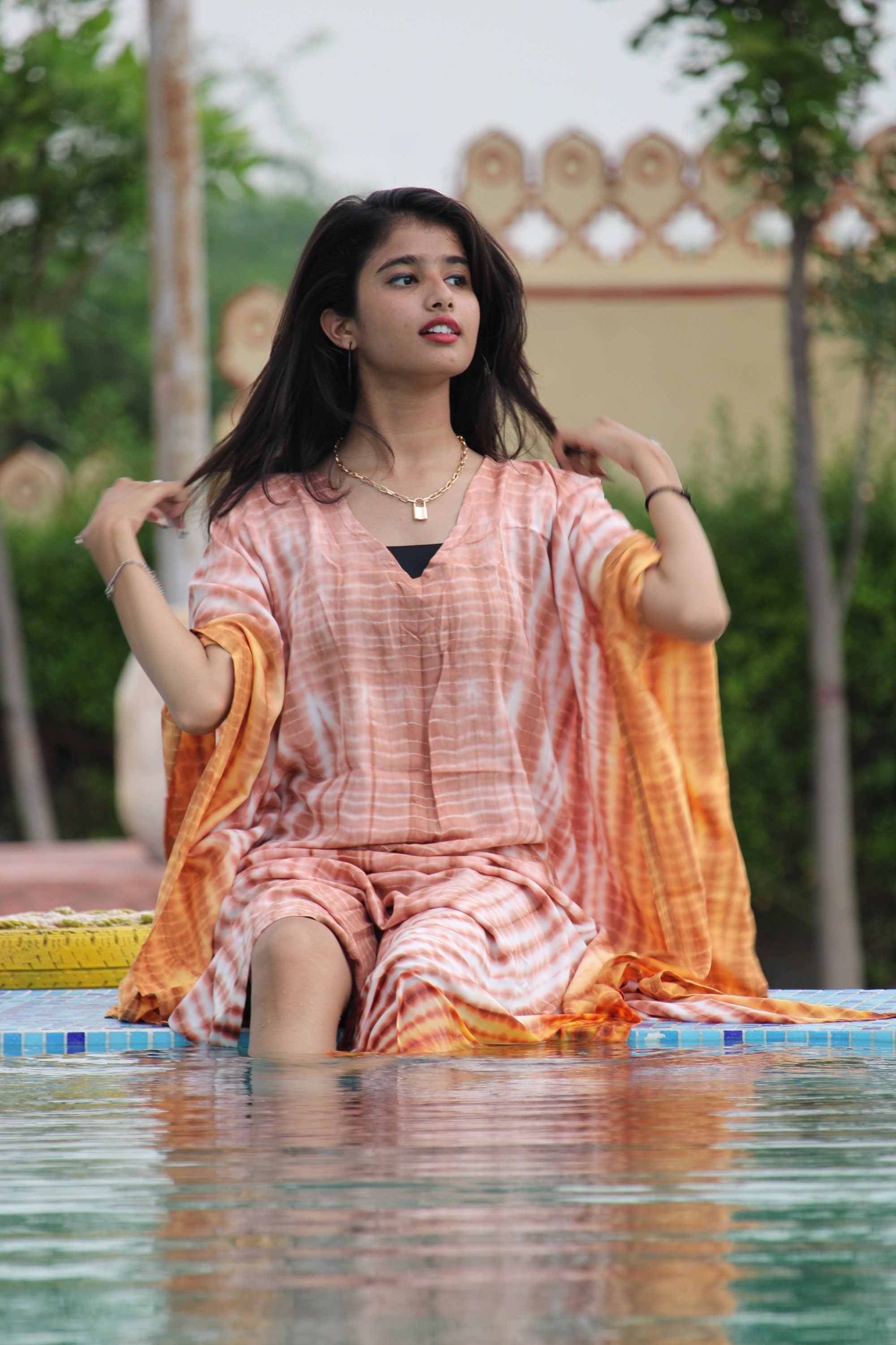 Tie Dye Kaftan, Colorful Beach Wear Long Length Kaftan, Women’s Cover Up Resort Kaftan, Loose Fitting Dress, Lounge Kaftan
