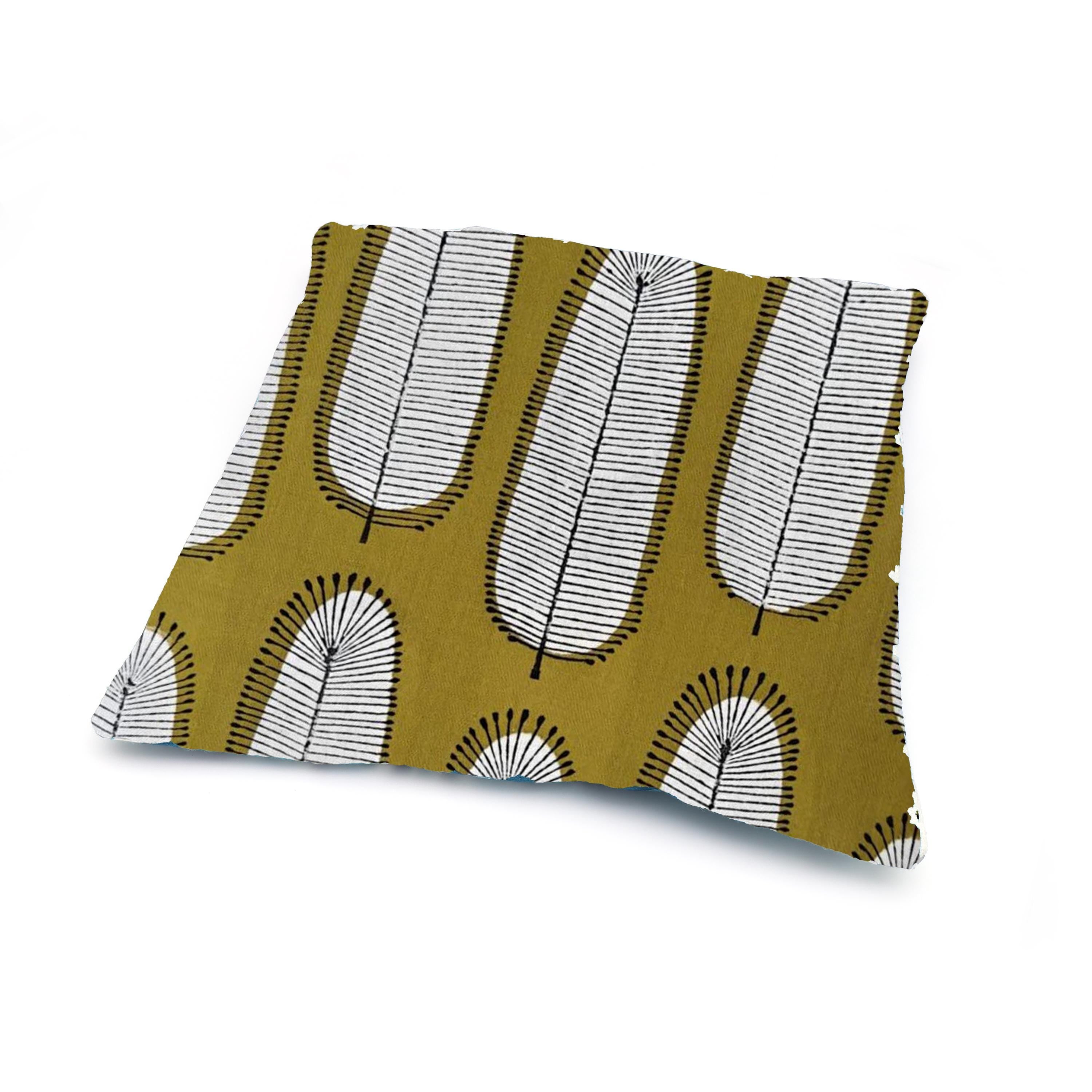 Mustard Leaf Print Cushion Cover | Hand Block Print Cotton Pillow Cover | Modern Boho Throw Pillow | Decorative Sofa Cushion | Gift For Her