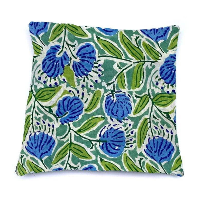 Hand Block Print Fabric Cushion Cover, Floral 100% Cotton Quilting Fabric Cushion, Handmade Throw Pillow Decorative Home Decor Pillow Cover