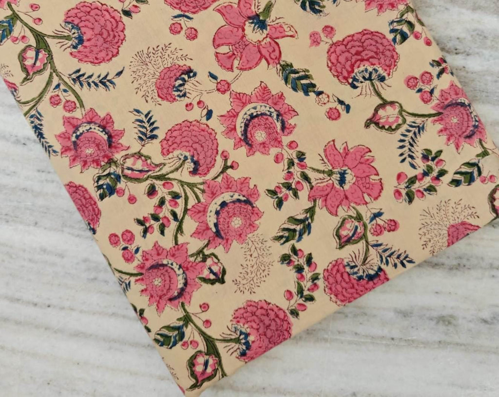 Green Cotton Fabric, Indian Soft Cotton by the Yard, Textile Fabric, Napkins, Table Cover Fabric, Floral Dressmaking Fabric, Christmas Decor