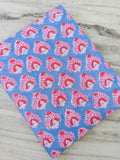 Blue Red Designer Hand Block Print Fabric, Floral 100% Cotton Quilting Fabric By The Yard, Fabric For Dress Making, Loose Running Fabric