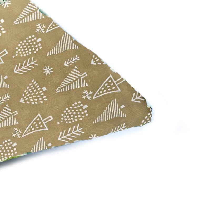 Beige Christmas Tree Cushion Cover, Hand Block Print Cotton Pillow Case, Festive Holiday Decor, Neutral Throw Pillow Farmhouse Cushion Cover
