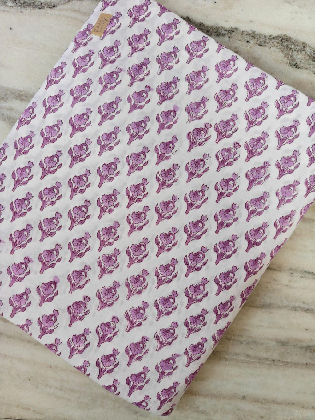 Purple Floral Block Print Cotton Fabric, Indian Hand Block Lilac Buti Print Quilting & Craft Fabric, Small Buta Print Sewing by the Yard