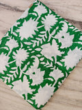 Green and White Floral Cotton Fabric, Bold Botanical Print, Upholstery and Drapery Fabric, Modern Leaf Pattern Textile, Fabric by the Yard