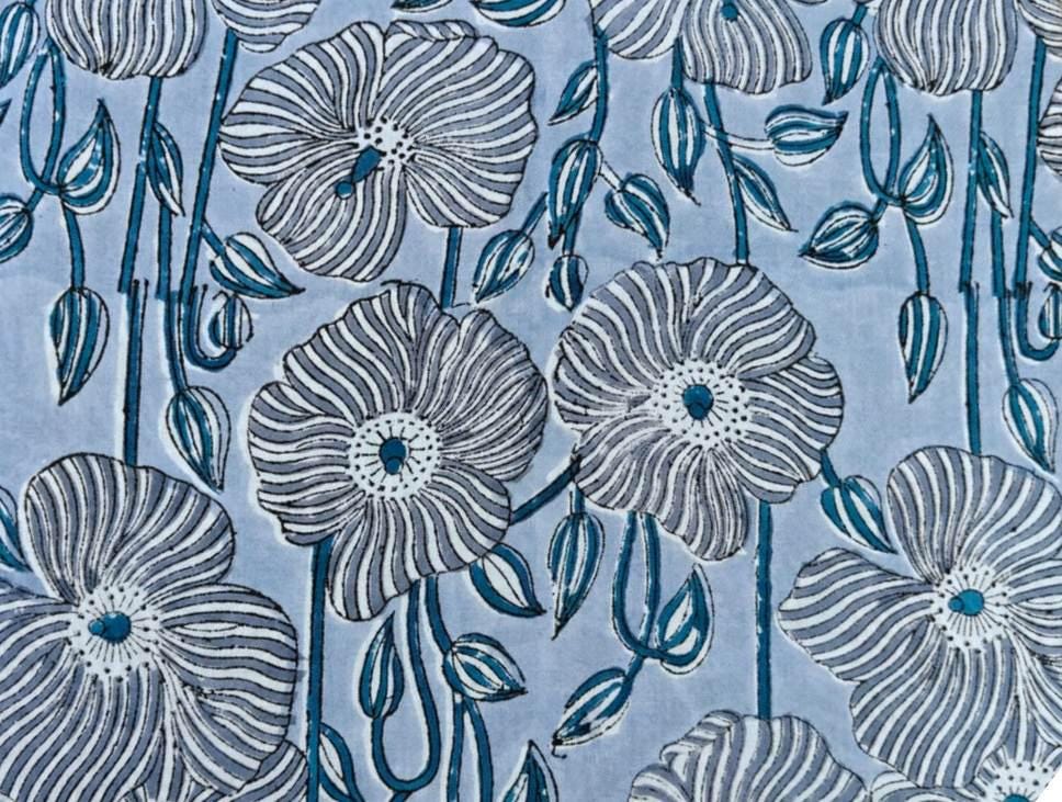 Indian Hand Block Print Fabric, Floral 100% Cotton Quilting Fabric By The Yard, Fabric For Dress Making, Loose Running Fabric, Napkin Fabric