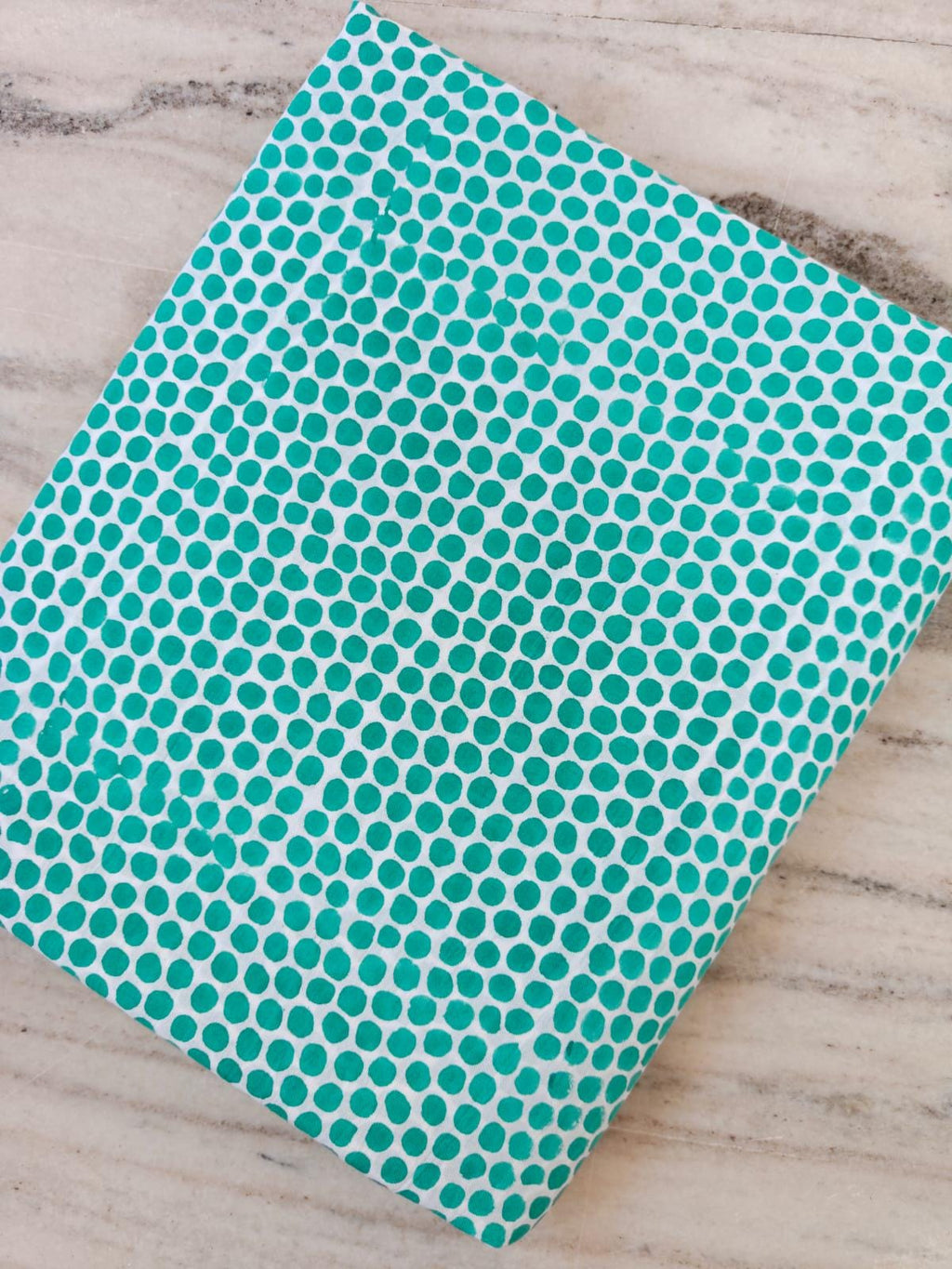Green Polka Dot Cotton Fabric by the Yard, Designer Cotton Fabric, Modern Dot Print Fabric, Craft Fabric, Soft Cotton Dressmaking Textile