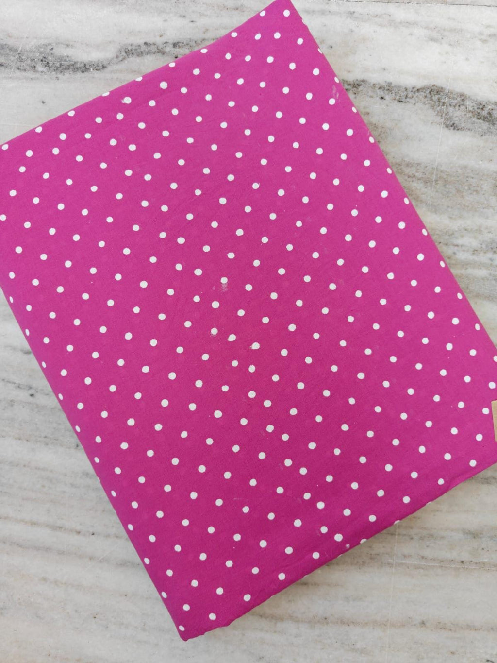 Pink Polka Dot Cotton Fabric, White Dots Fabric, Hot Pink Cotton Cloth, Cute Craft Fabric, Quilting Sewing Dressmaking, Loose Running Fabric