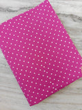 Pink Polka Dot Cotton Fabric, White Dots Fabric, Hot Pink Cotton Cloth, Cute Craft Fabric, Quilting Sewing Dressmaking, Loose Running Fabric