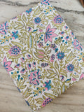Soft Cotton, Indian Hand Block Print Fabric, Floral 100% Cotton Fabric By The Yard, Fabric for Loose Running, Dress Making, Textile Fabric